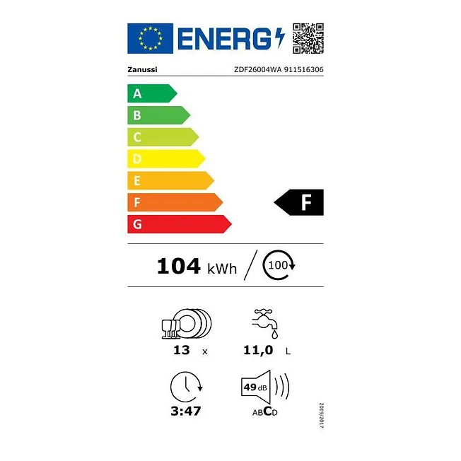 LAVAVAJILLAS ZANUSSI ZDF26004WA